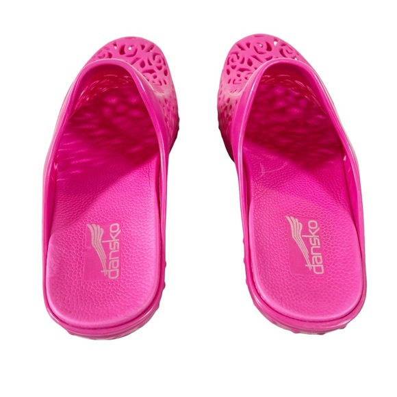 Dansko Pippa Pink Clogs Womens Size 40 9.5-10 Molded Laser Cut - Picture 6 of 10